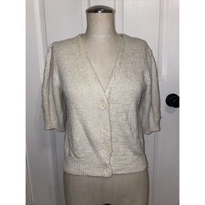 Reformation Cream Button-Up Cardigan